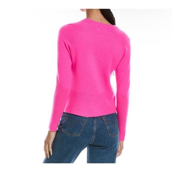 Brodie Cashmere Paloma Sweater in Neon Pink Crewneck Size XL - Picture 8 of 11